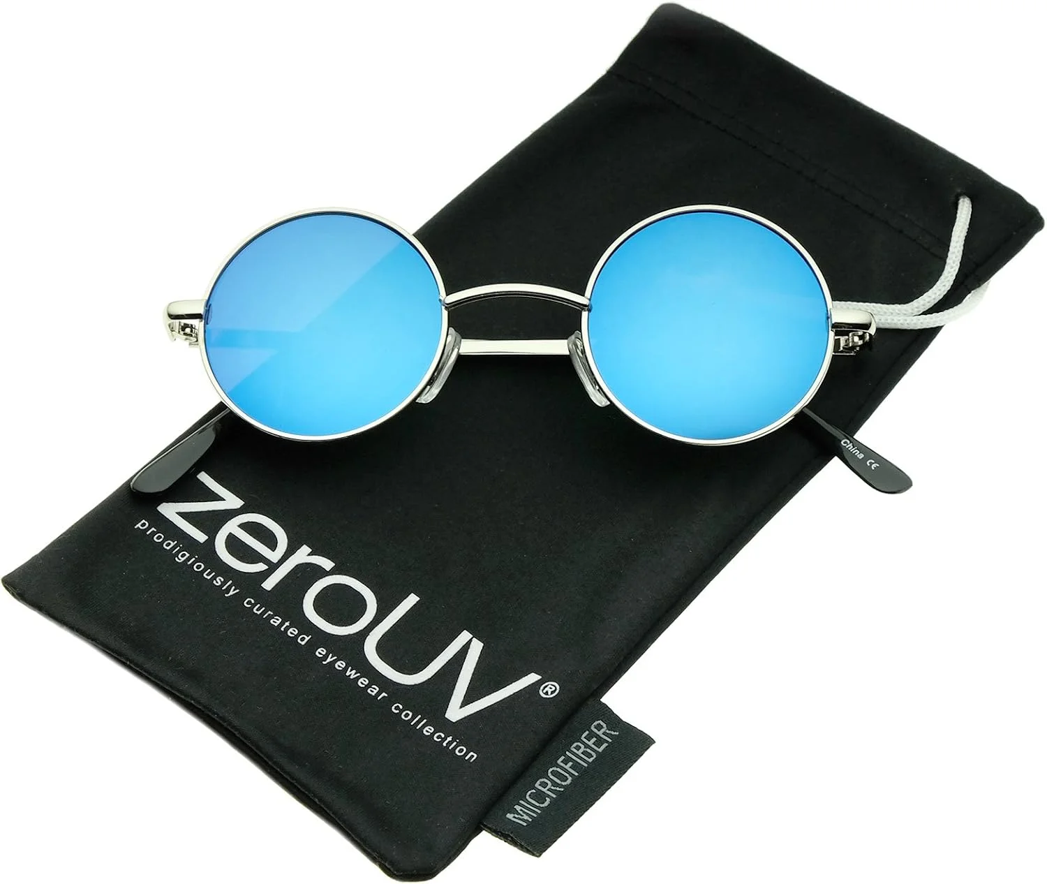 عینک آفتابی گرد رترو زنانه zeroUV با لنز آینه ای رنگی، مدل جان لنون