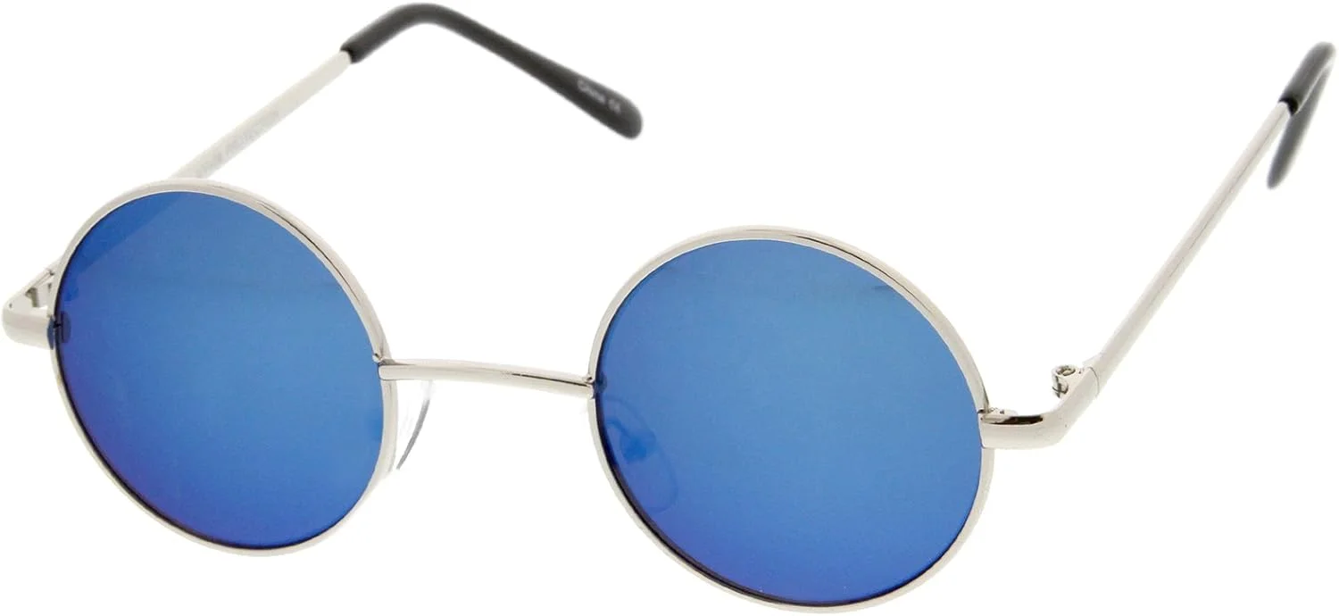 عینک آفتابی گرد رترو زنانه zeroUV با لنز آینه ای رنگی، مدل جان لنون