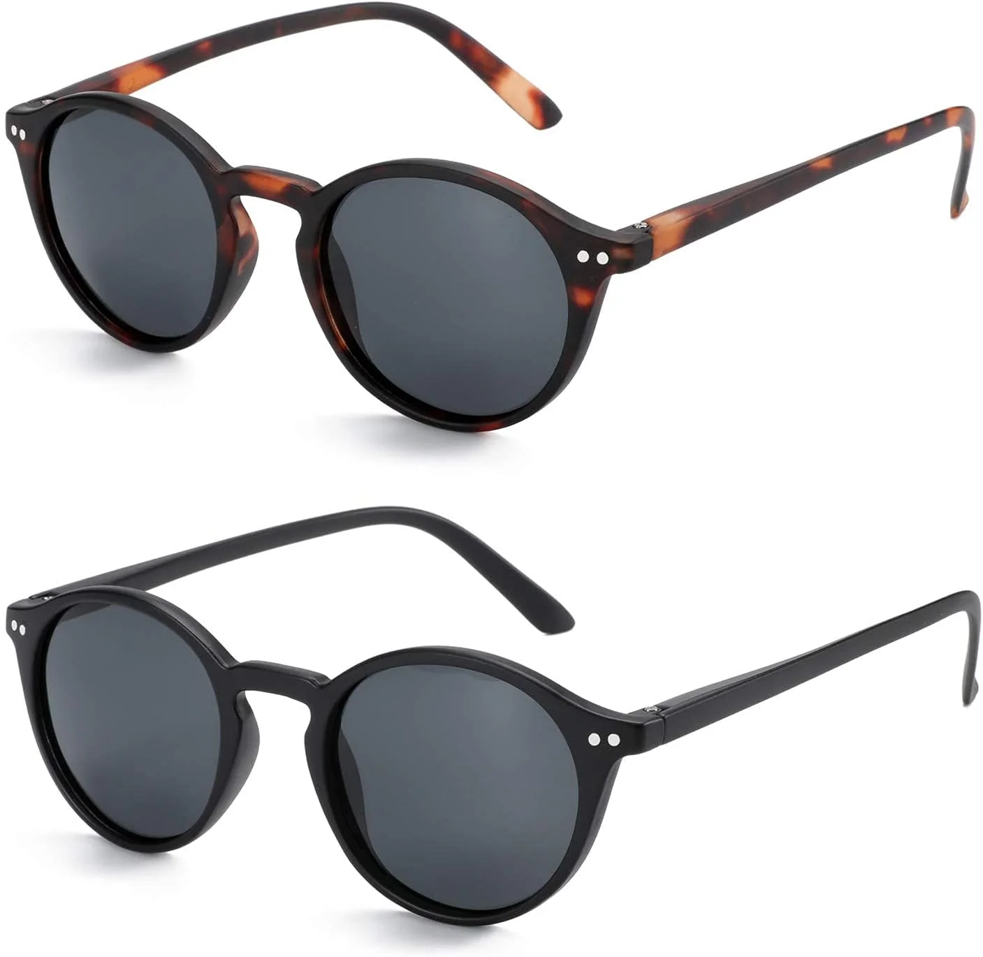 عینک آفتابی پلاریزه زنوتیک برای زنان و مردان: سایه های رترو گرد | فریم مربعی محافظت در برابر اشعه ماوراء بنفش 2 عددی