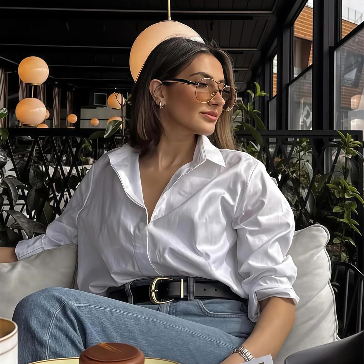 عینک آفتابی خلبانی طلایی رترو YDAOWKN زنانه مردانه، عینک آفتابی فلزی بزرگ دهه 70