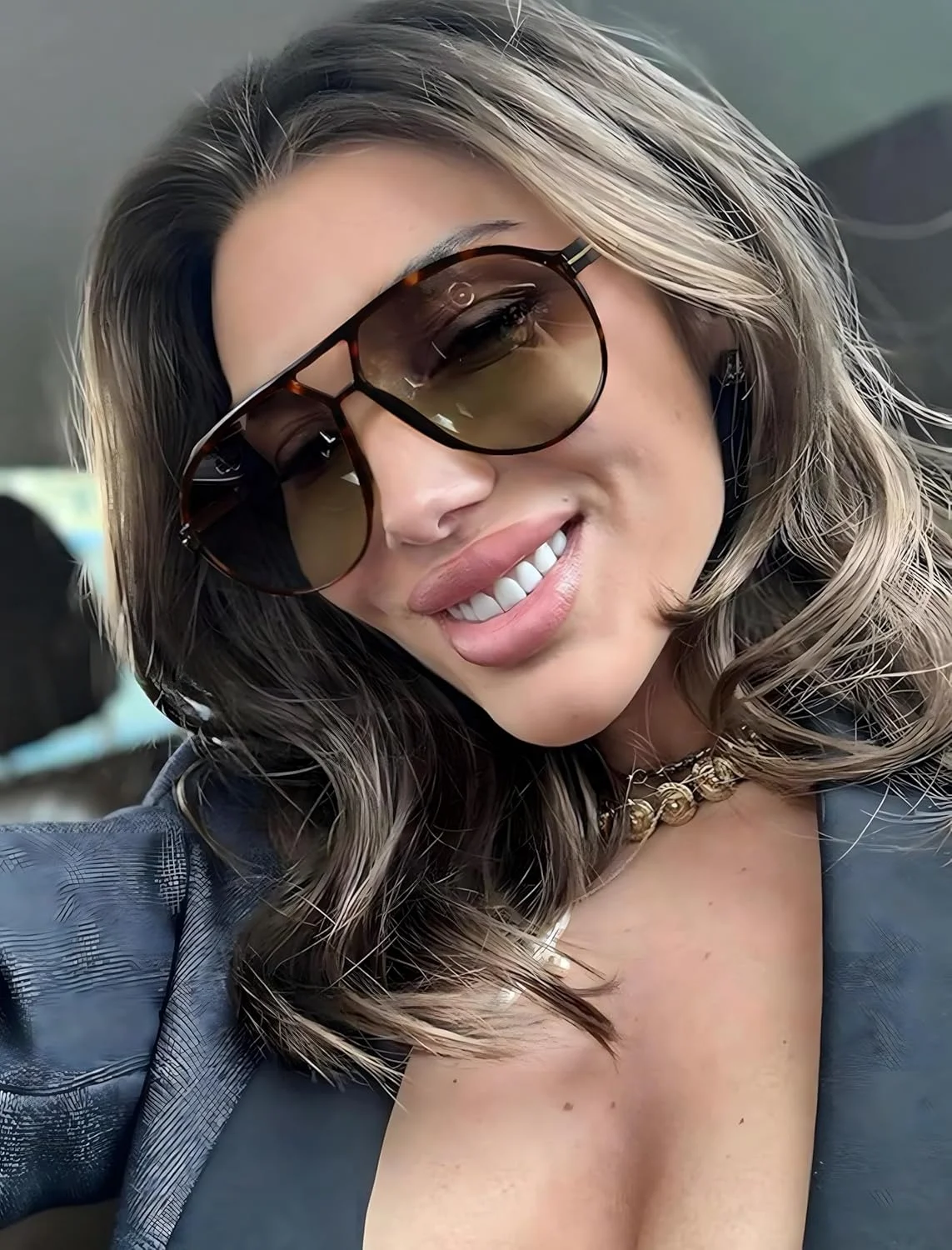 عینک آفتابی خلبانی بزرگ رترو YMRFW برای زنان و مردان، کلاسیک دهه 70، سبک وینتیج، فریم بزرگ و مد روز