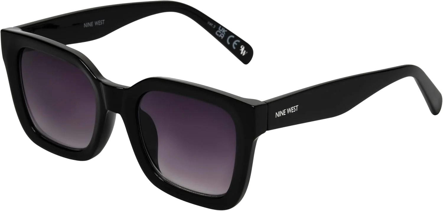 عینک آفتابی زنانه ناین وست مدل Liora مستطیلی، مشکی، 51 میلی‌متر