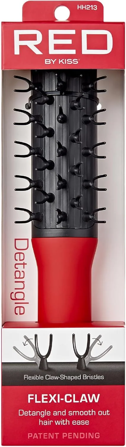 برس باز کننده گره مو RED by Kiss برای بزرگسالان و کودکان، مناسب موهای فر، طبیعی، آفریقایی، و موج دار، به راحتی گره ها را باز می کند، دارای دندانه های محکم و انعطاف پذیر (برس مو Flexi-Claw) برس باز کننده گره مو RED by Kiss برای بزرگسالان و کودکان، مناسب موهای فر، طبیعی، آفریقایی، و موج دار، به راحتی گره ها را باز می کند، دارای دندانه های محکم و انعطاف پذیر (برس مو Flexi-Claw)