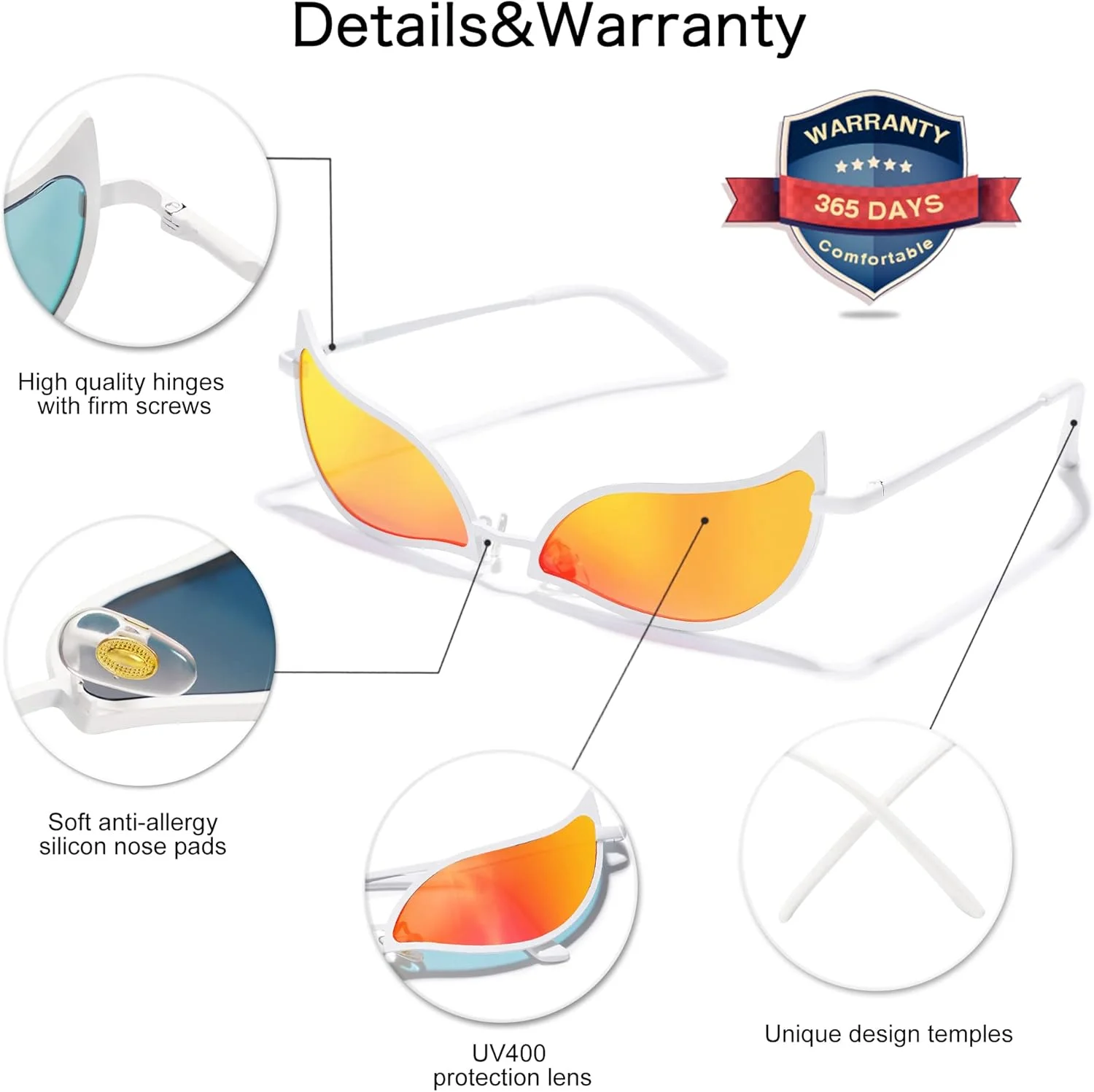 عینک دوفلامینگو انیمه VANLINKER، لوازم جانبی عینک آفتابی جوکر وان پیس، فریم فلزی سفید UV400 مدل VL9663