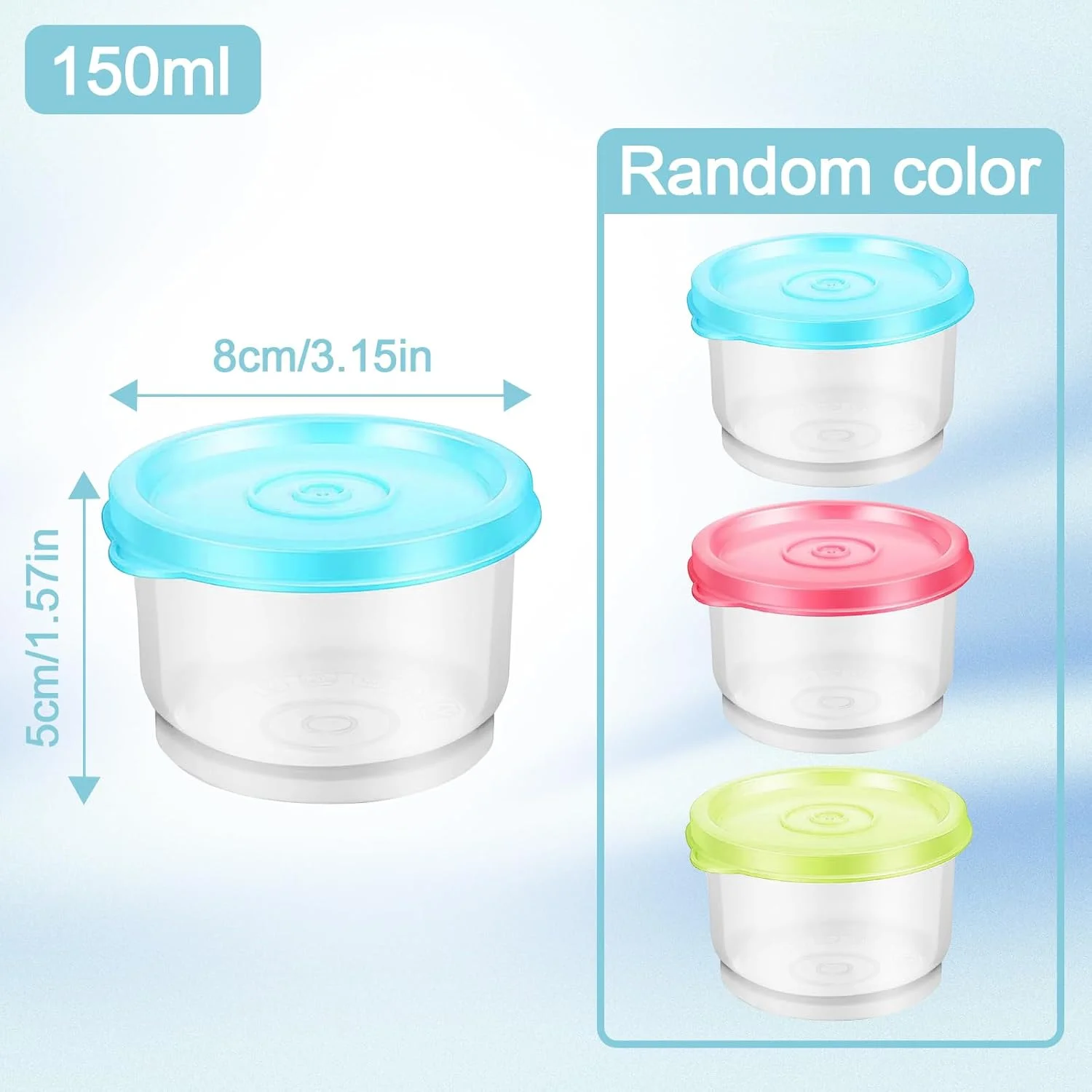 ظروف غذای کوچک ZUYIST، 8 عدد ظرف اسنک 150 میلی لیتری قابل استفاده مجدد با درب، ظروف سس PP ضد نشت، ظروف کوچک قابل چیدن برای ناهار، ماست، میوه، قابل استفاده در مایکروویو و فریزر