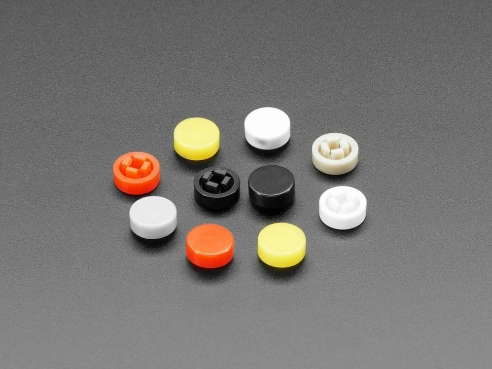 میکرومیکر Adafruit SKU 4228 لوازم جانبی روکش دکمه پلاستیکی برای قسمت بالایی مربعی (بسته 10 عددی) - قطر 8 میلی متر