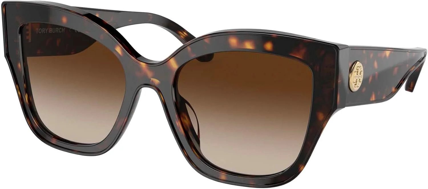 عینک آفتابی زنانه توری Burch مدل TY 7184U رنگ DARH HAVANA/BROWN SHADED سایز 54/19/140