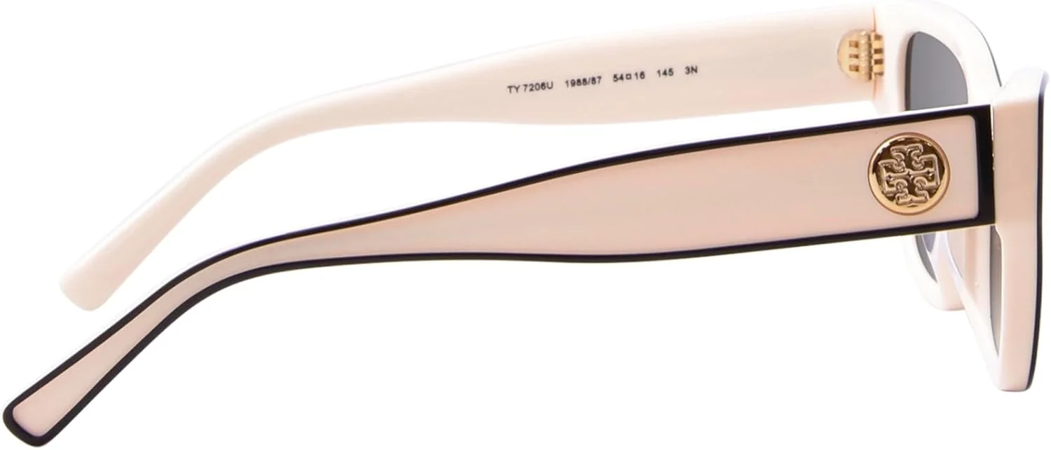 عینک آفتابی زنانه توری Burch مدل TY7206U 198887 عاجی/مشکی/طلایی/خاکستری تیره 54 میلی متر