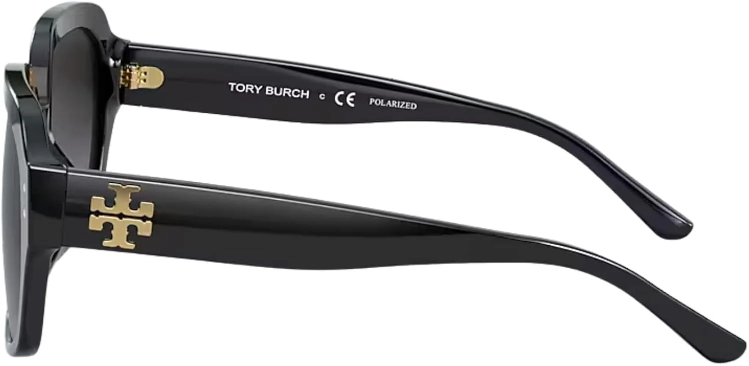 عینک آفتابی زنانه توری Burch مدل TY7143U مشکی/خاکستری تدریجی پلاریزه سایز 56، مشکی، سایز One