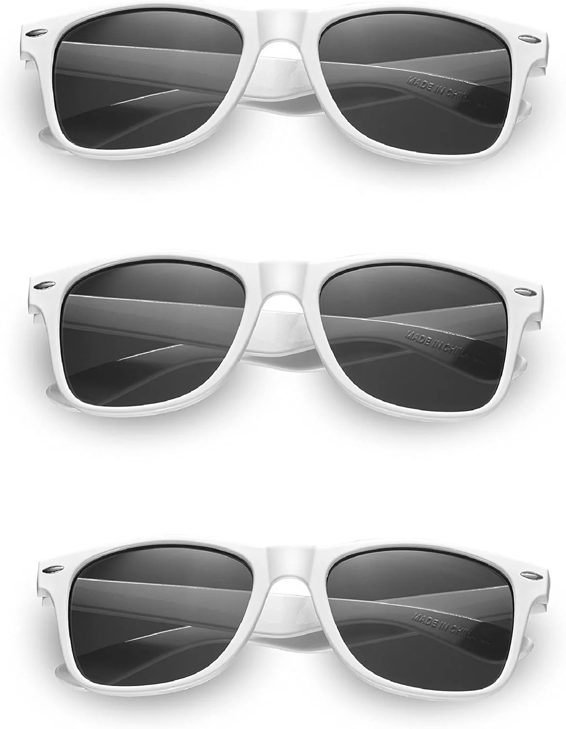 عینک آفتابی ویفرر سفید TheGag - بسته مهمانی 12 عددی، پلاستیک با کیفیت ممتاز، عمده فروشی