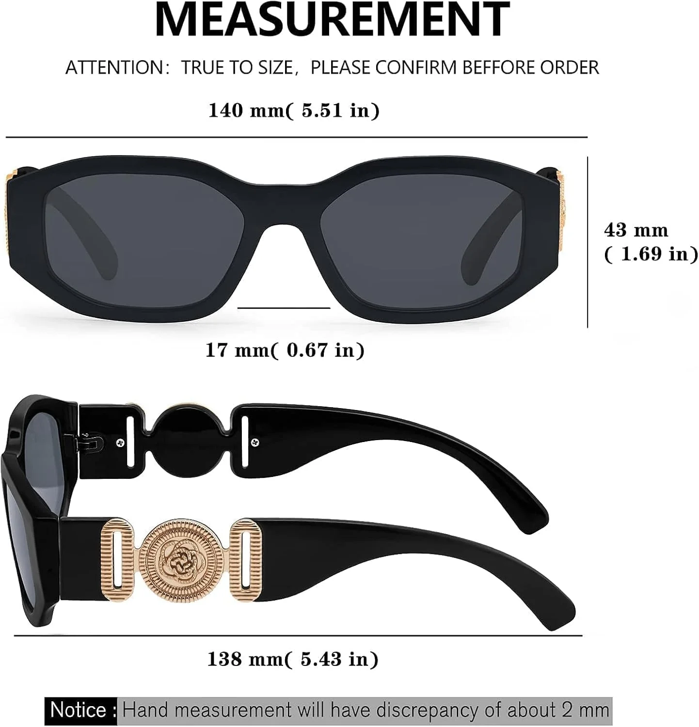 عینک آفتابی زنانه SWIUKPHE، عینک آفتابی مستطیلی نامنظم، عینک آفتابی گرد کلاسیک، طراحی وینتیج مد روز با محافظت در برابر اشعه ماوراء بنفش، عینک آفتابی کوچک