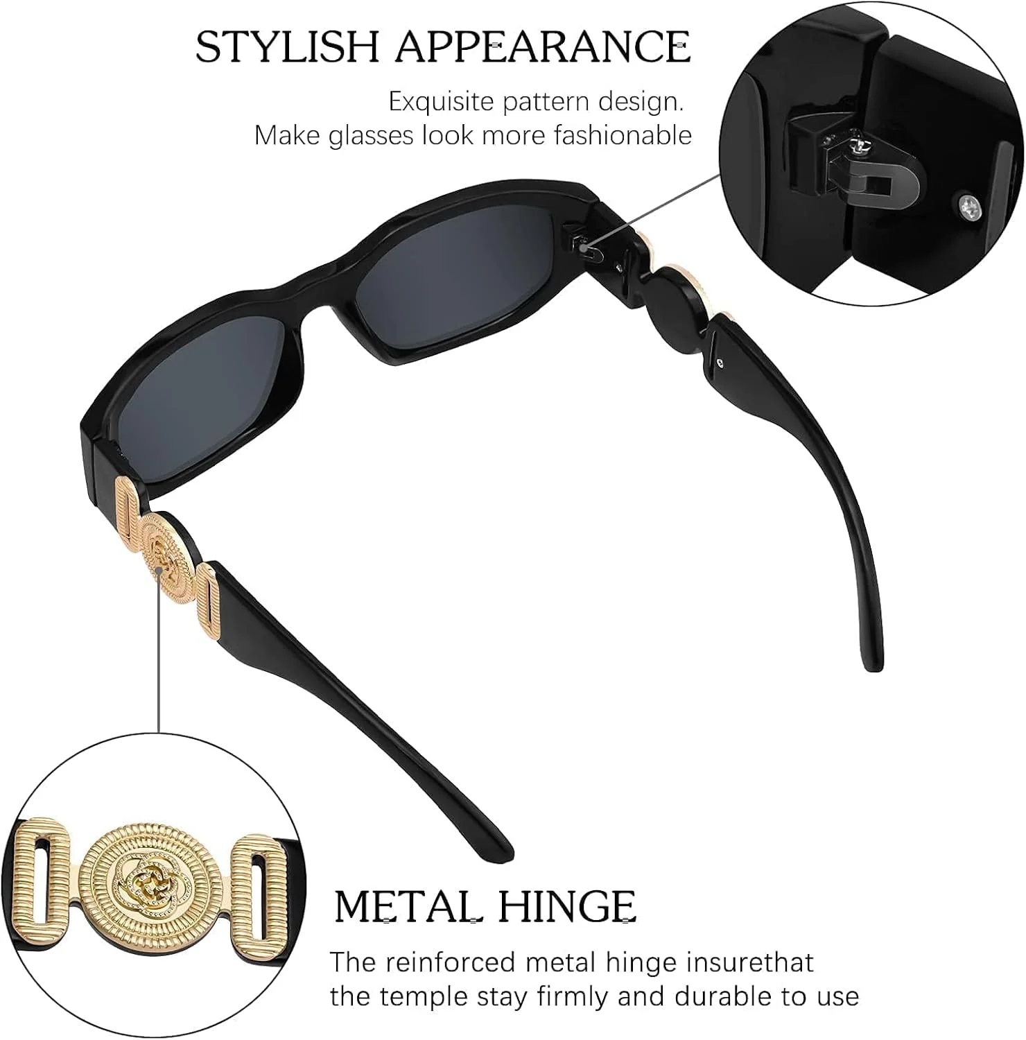 عینک آفتابی زنانه SWIUKPHE، عینک آفتابی مستطیلی نامنظم، عینک آفتابی گرد کلاسیک، طراحی وینتیج مد روز با محافظت در برابر اشعه ماوراء بنفش، عینک آفتابی کوچک