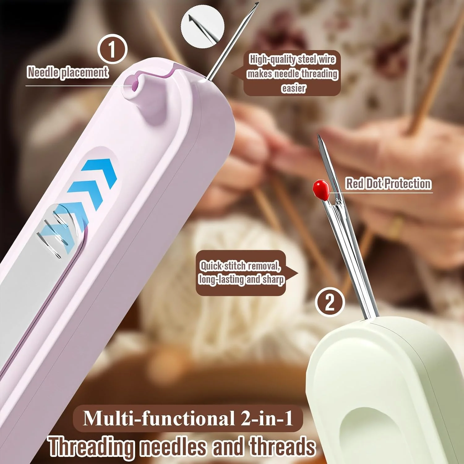 نخکش سوزن Miaherry، بسته 3 عددی ابزار کمکی نخکردن سوزن خیاطی، شکافدهنده 2 در 1 با محفظه نگهداری سوزن، نخکش سوزن، ابزار نخکردن سوزن کشسان برای صنایع دستی خیاطی نخکش سوزن Miaherry، بسته 3 عددی ابزار کمکی نخکردن سوزن خیاطی، شکافدهنده 2 در 1 با محفظه نگهداری سوزن، نخکش سوزن، ابزار نخکردن سوزن کشسان برای صنایع دستی خیاطی