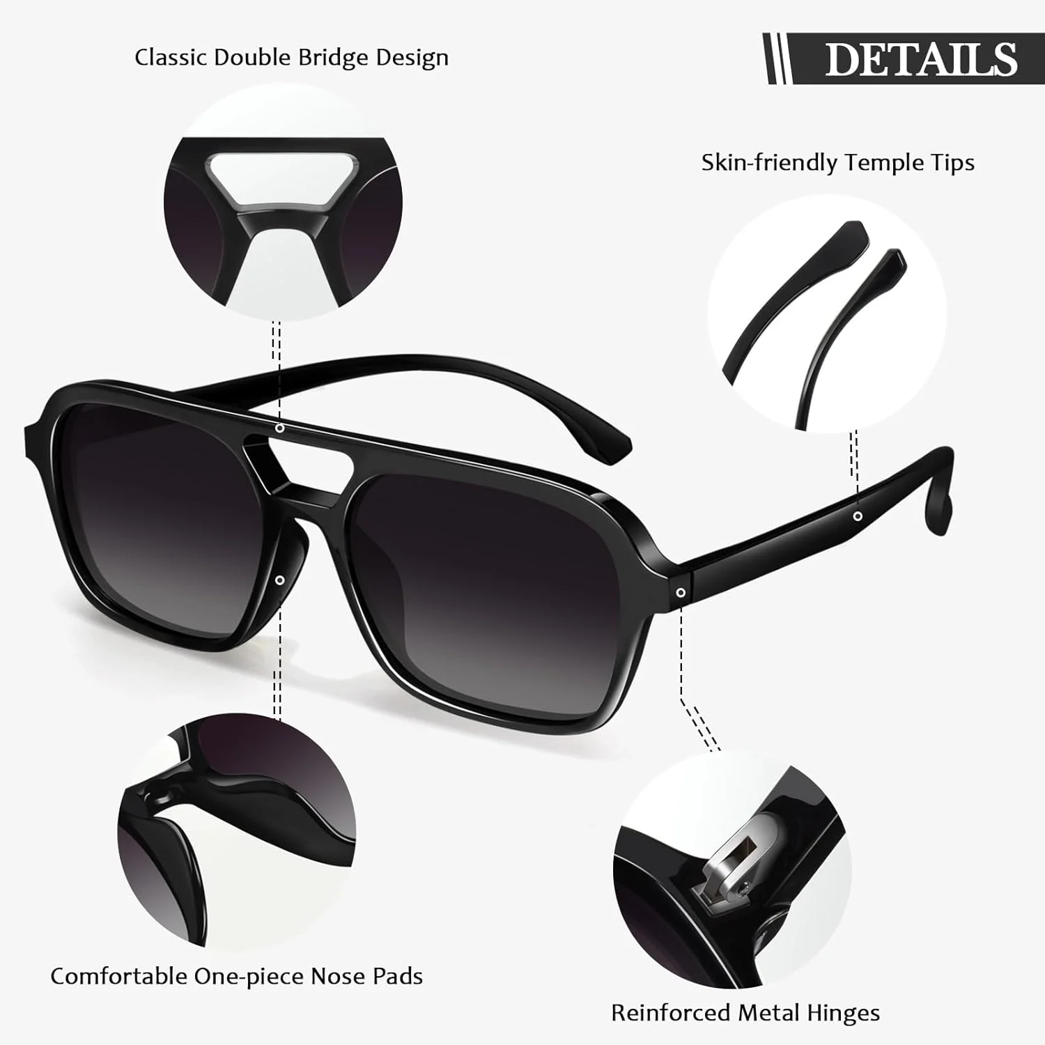 عینک آفتابی ترندی Sunier برای زنان و مردان، عینک خلبانی رترو پلاریزه با لنزهای محافظ UV400