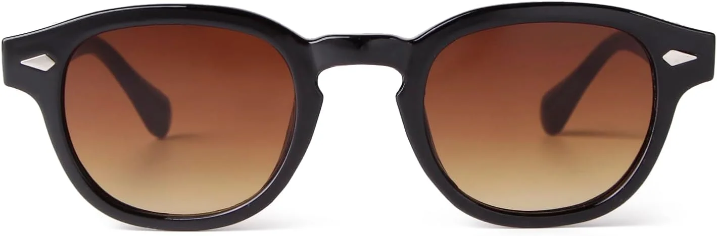 عینک آفتابی گرد رترو ADE WU زنانه مردانه، عینک آفتابی لنز رنگی با فریم دایره ای کوچک و سبک یونیسکس 46 میلی متری