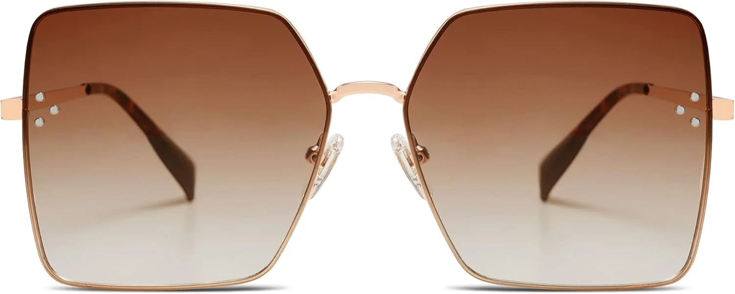 عینک آفتابی مربعی بزرگ و ترندی زنانه SOJOS، طراحی شیک و محافظت UV مدل SJ1170