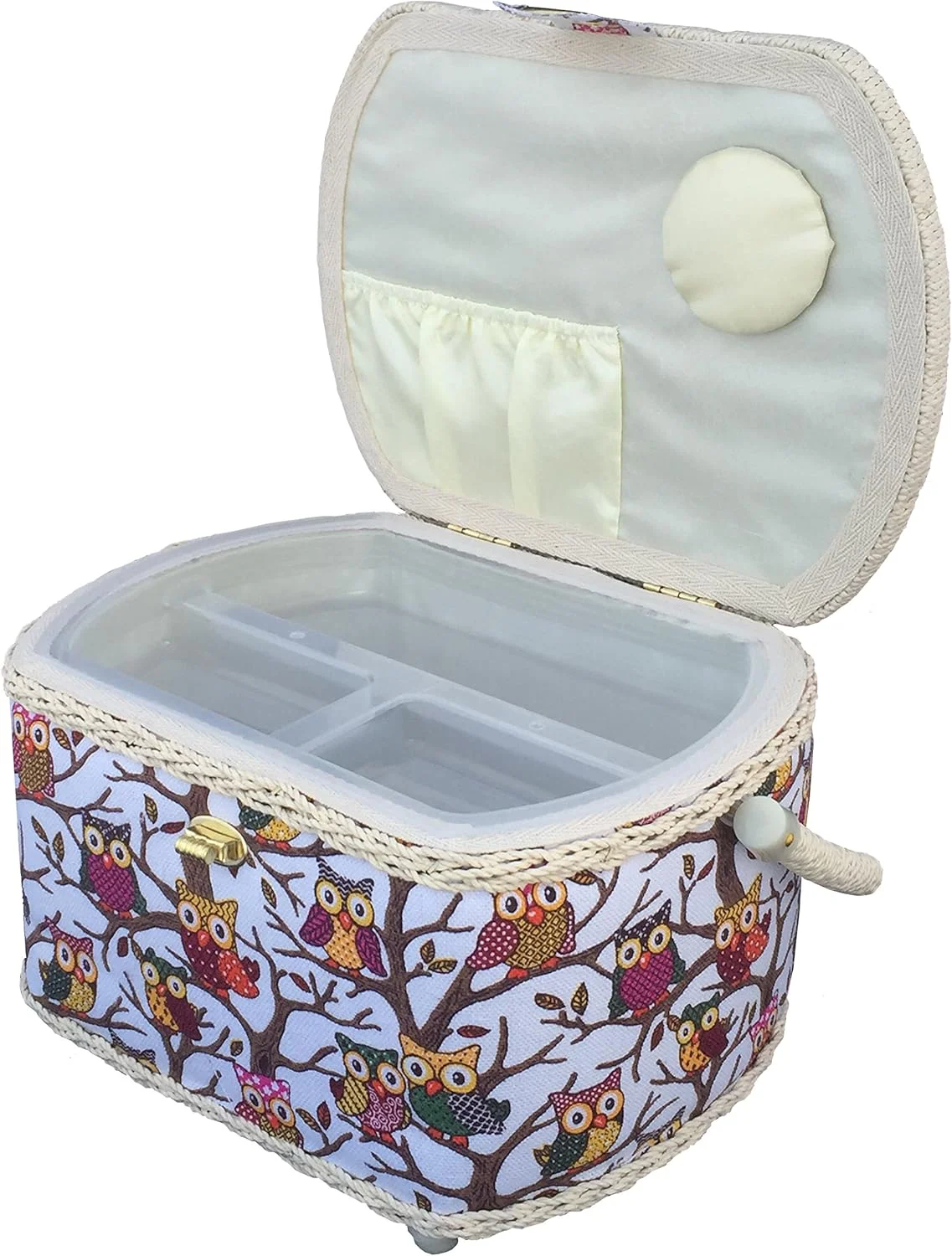 Michley Large Premium Owl-patterned Sewing Basket with 41-PC Sewing Kit, 10.5-inches by 8-inches by 6.7-inches Michley Large Premium Owl-patterned Sewing Basket with 41-PC Sewing Kit, 10.5-inches by 8-inches by 6.7-inches
