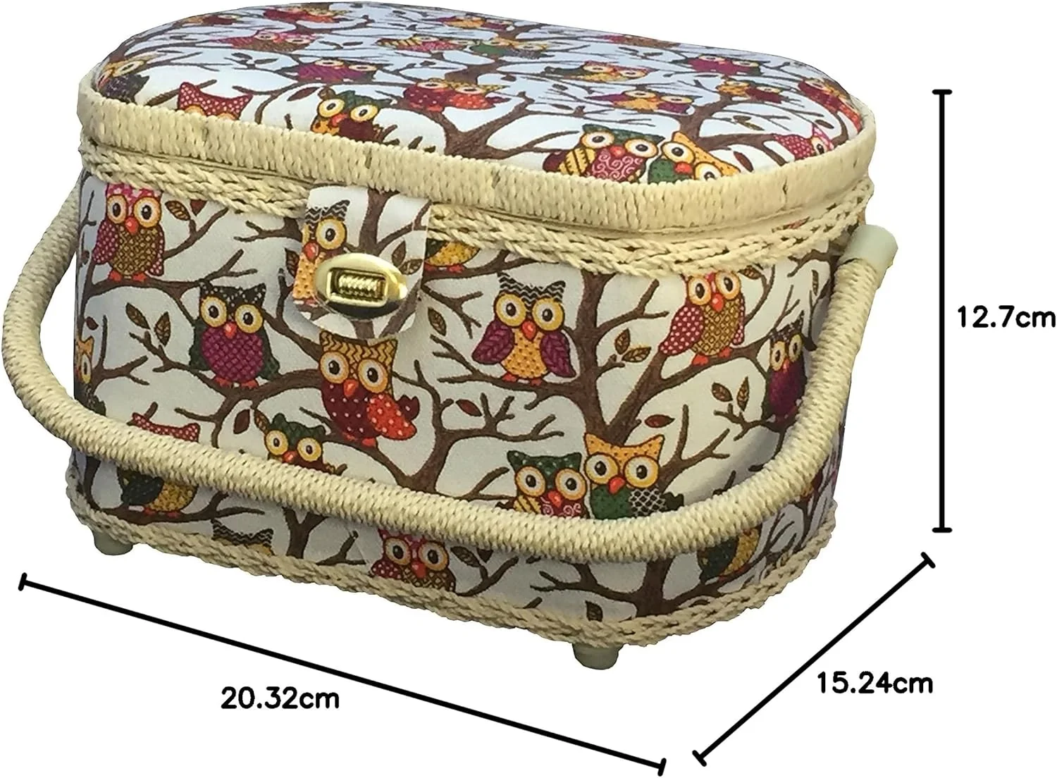 Michley Large Premium Owl-patterned Sewing Basket with 41-PC Sewing Kit, 10.5-inches by 8-inches by 6.7-inches Michley Large Premium Owl-patterned Sewing Basket with 41-PC Sewing Kit, 10.5-inches by 8-inches by 6.7-inches