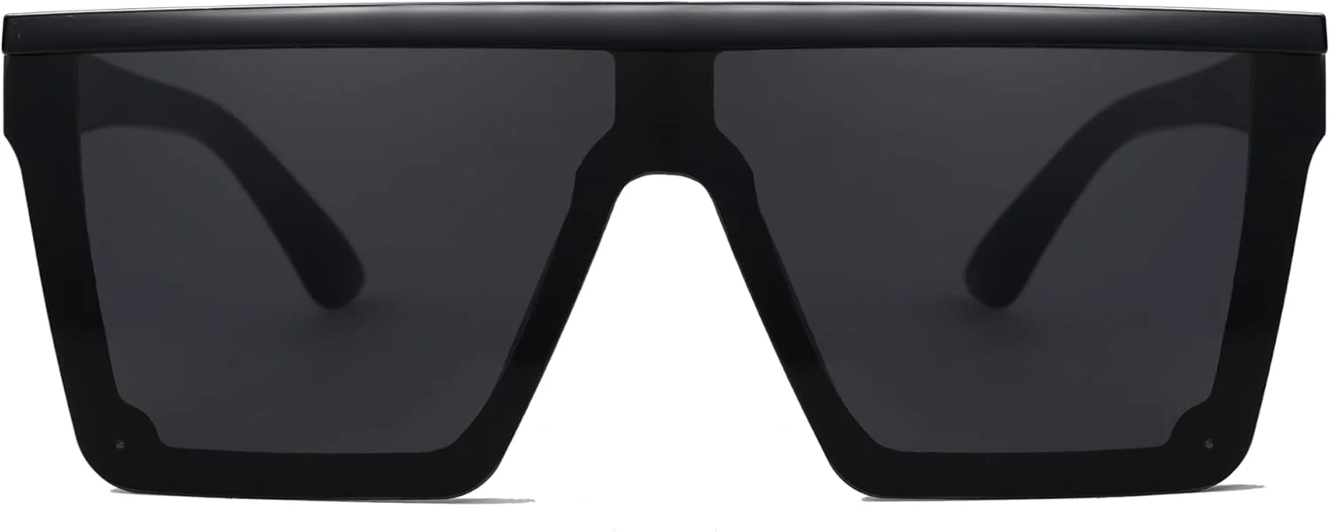 عینک آفتابی مربعی بزرگ زنانه SOJOS، فریم ضخیم، تخت، آینه‌ای، عینک آفتابی با لنز یکپارچه مدل SJ2117