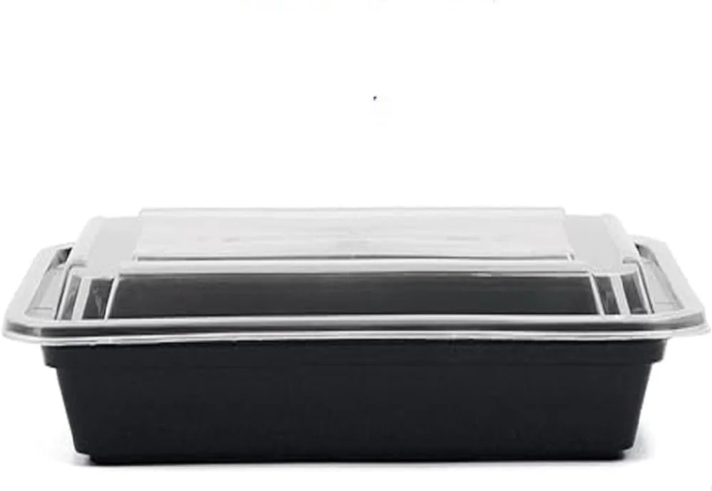 ظروف آماده سازی غذا، مناسب مایکروویو و فریزر، بسته 10 عددی ظرف غذای مستطیلی یکبار مصرف با درب، قابل استفاده مجدد و بدون BPA، ظروف وکیوم