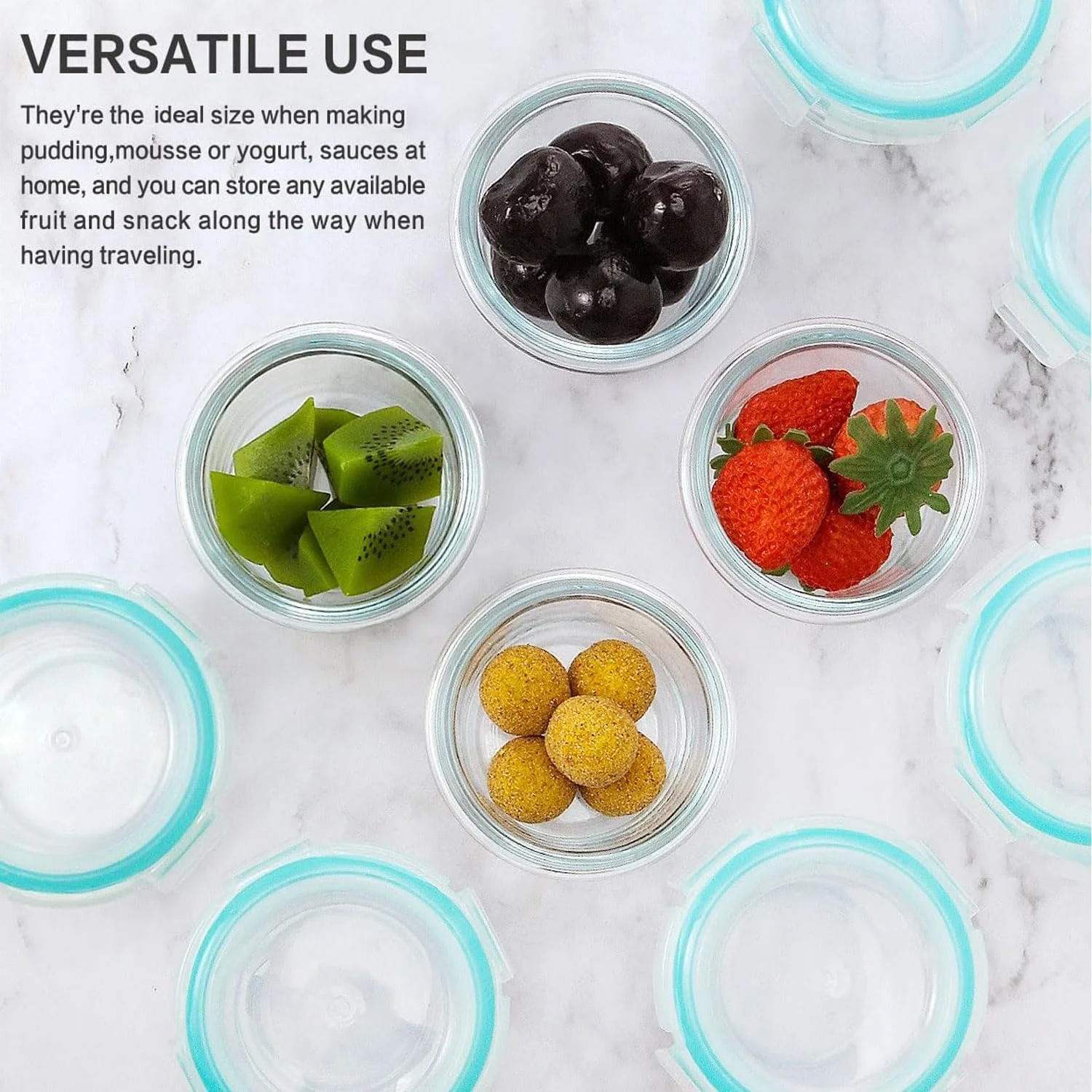 ظروف غذای کودک دایره ای 12 عددی تایکام، ضد هوا و ضد نشت - ظروف نگهداری غذای کودک برای وعده های غذایی آسان