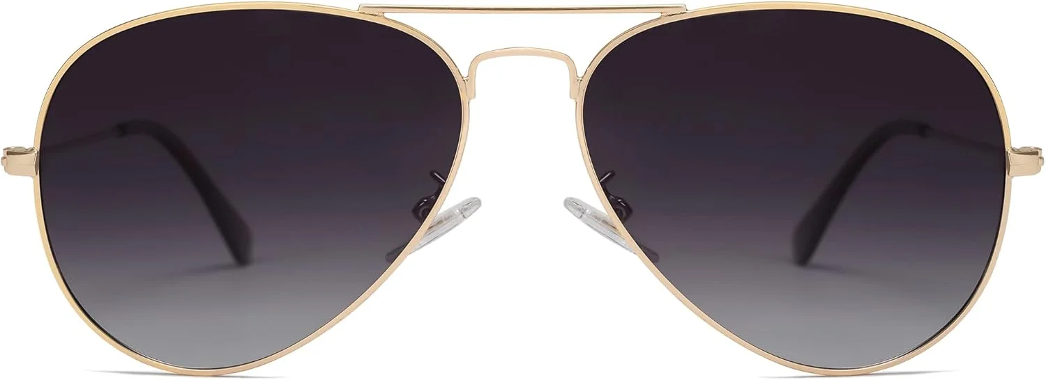 عینک آفتابی خلبانی کلاسیک پلاریزه SOJOS با لنزهای آینه ای UV400 مدل SJ1054