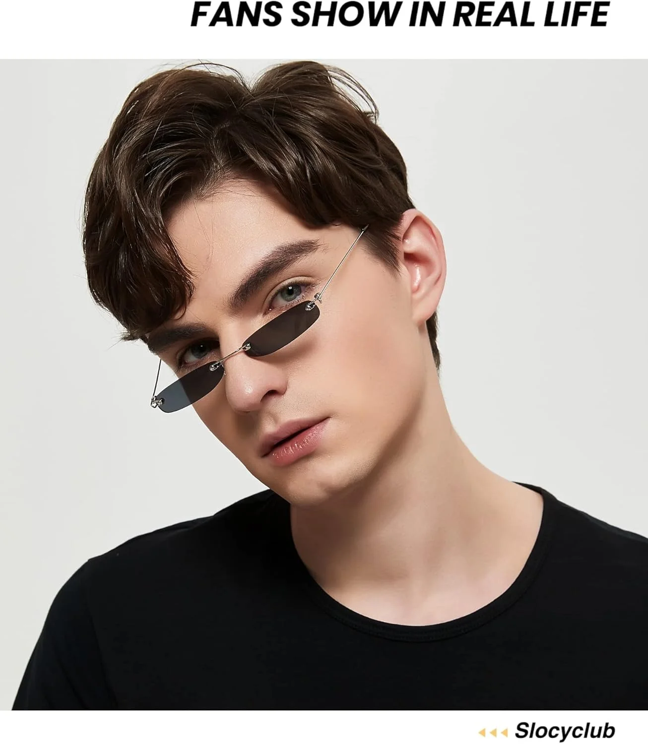 عینک آفتابی باریک مستطیلی وینتیج Slocyclub برای زنان و مردان، عینک آفتابی کوچک و باریک یکپارچهسازی با سیستمعامل، عینک آفتابی مد روز