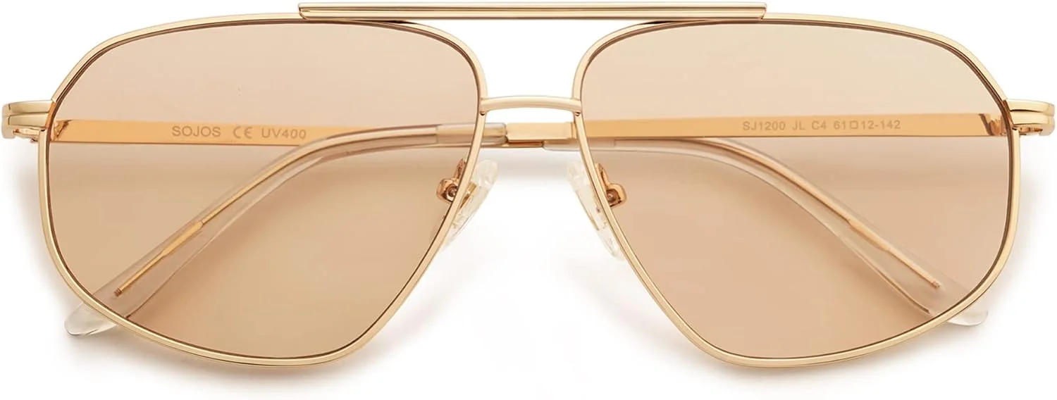 عینک آفتابی خلبانی شش ضلعی رترو SOJOS برای زنان و مردان، محافظت UV400، مدل SJ1200