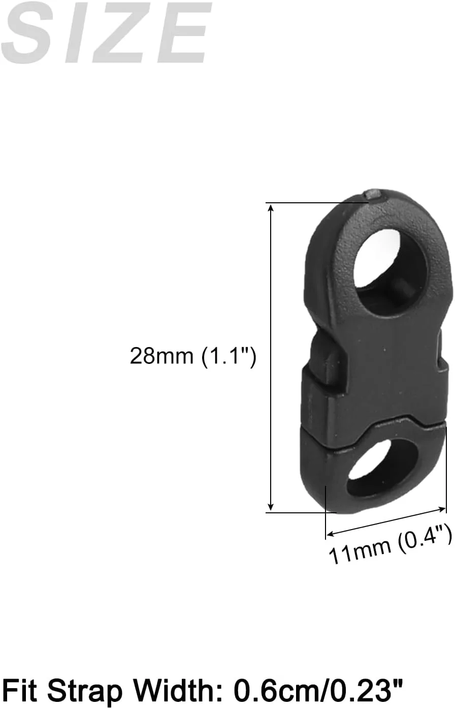 سگک ایمنی رهاسازی جانبی METALLIXITY (6 میلی متر/0.23 اینچ) 50 عدد، سگک های جدا شونده پلاستیکی - برای قفل دستبند پاراکورد، مشکی سگک ایمنی رهاسازی جانبی METALLIXITY (6 میلی متر/0.23 اینچ) 50 عدد، سگک های جدا شونده پلاستیکی - برای قفل دستبند پاراکورد، مشکی