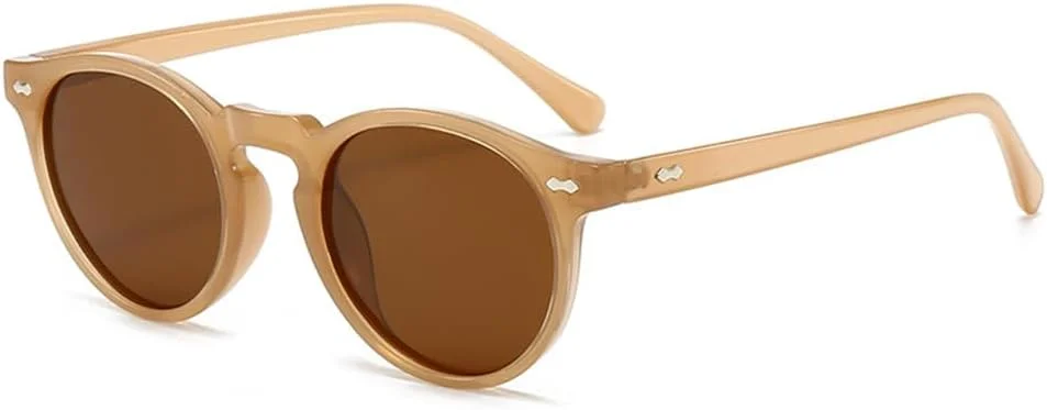 عینک آفتابی گرد رترو SJBNCai برای زنان و مردان، عینک آفتابی گرد به سبک وینتیج پلاریزه، محافظت از اشعه ماوراء بنفش، مناسب برای فضای باز