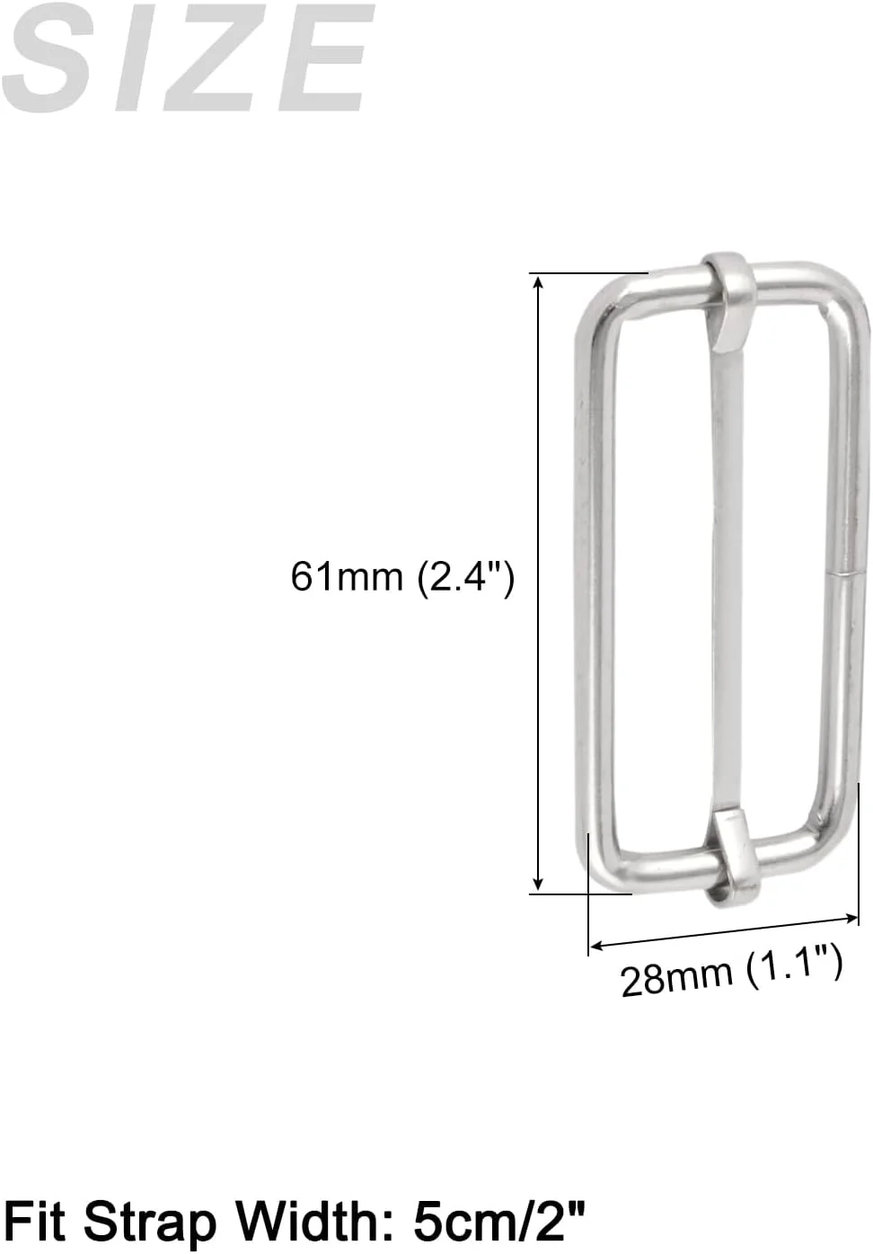 سگک لغزنده کمربند کیف METALLIXITY (50 میلی متر/2 اینچ) 6 عددی، سگک های فلزی قابل تنظیم - برای بند کمربند، نقره ای سگک لغزنده کمربند کیف METALLIXITY (50 میلی متر/2 اینچ) 6 عددی، سگک های فلزی قابل تنظیم - برای بند کمربند، نقره ای