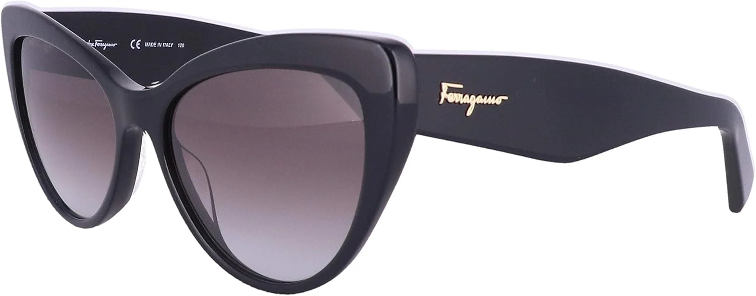 عینک آفتابی زنانه سالواتوره فراگامو مدل چشم گربه ای SF با لوگوی کلاسیک مشکی، سایز 56