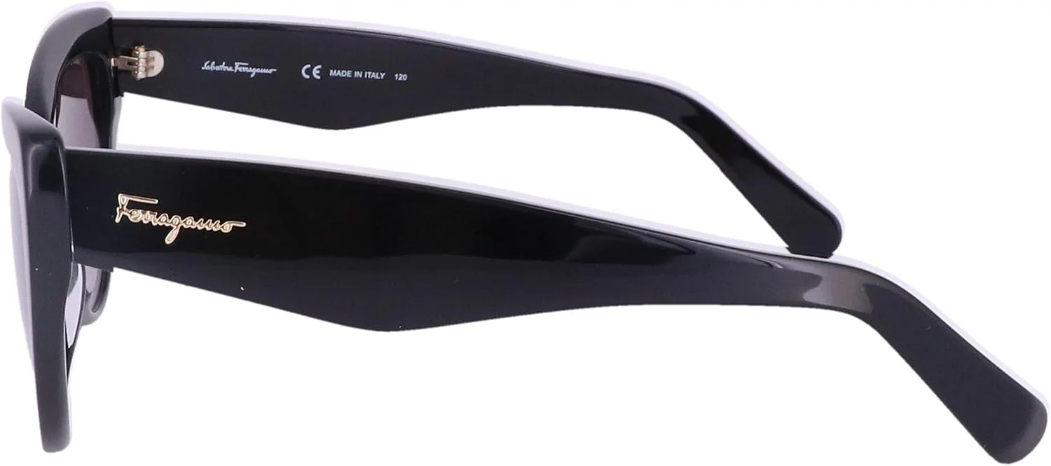 عینک آفتابی زنانه سالواتوره فراگامو مدل چشم گربه ای SF با لوگوی کلاسیک مشکی، سایز 56