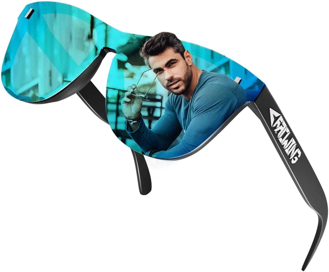 عینک آفتابی ROCKNIGHT HD پلاریزه با محافظت UV400، ضد انعکاس نور، سبک وزن، مناسب فضای باز، لنز تخت مد روز، فریم TR90 سازگار با پوست