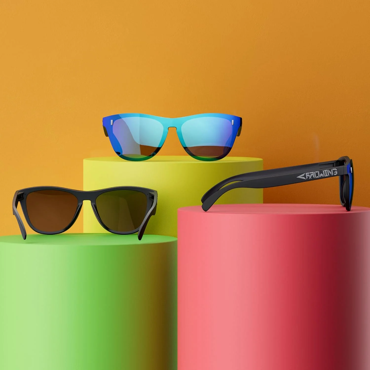 عینک آفتابی ROCKNIGHT HD پلاریزه با محافظت UV400، ضد انعکاس نور، سبک وزن، مناسب فضای باز، لنز تخت مد روز، فریم TR90 سازگار با پوست