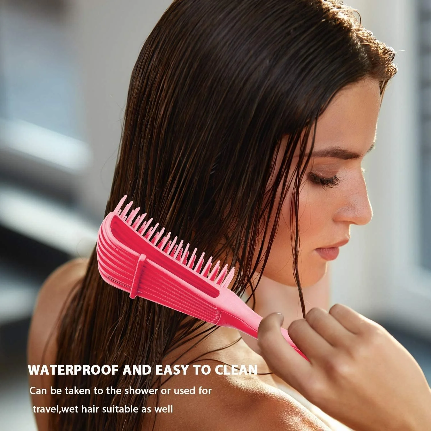 برس مو EZ Detangler - مناسب برای موهای فر/آفرو 3a-4c، موج دار/فر/پیچ خورده/ضخیم/بلند (آبی)