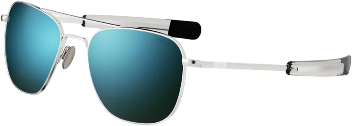 راندولف آمریکا | عینک آفتابی خلبانی کلاسیک طلای سفید 23 عیار برای مردان و زنان 100% محافظت در برابر اشعه ماوراء بنفش