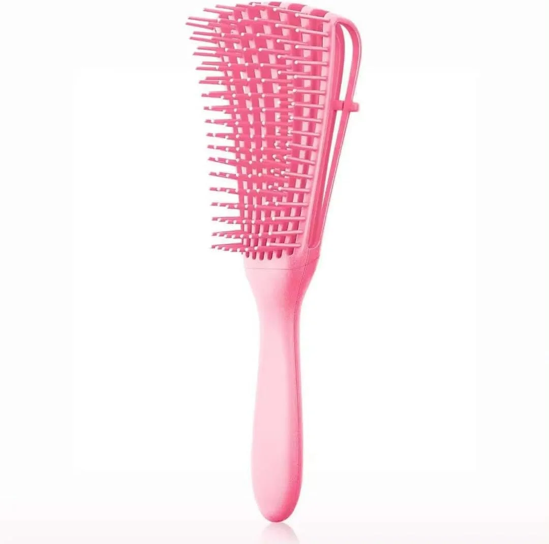 برس باز کننده گره مو برای موهای فر و مجعد، صورتی برس باز کننده گره مو برای موهای فر و مجعد، صورتی