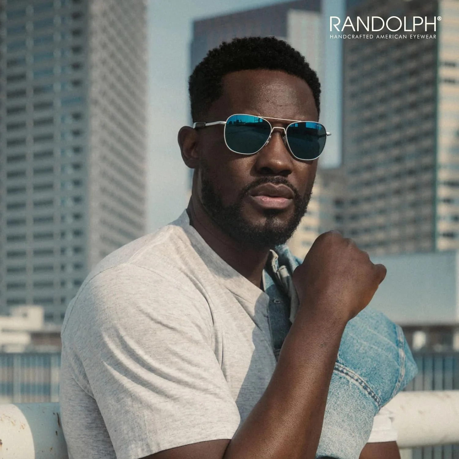 راندولف آمریکا | عینک آفتابی خلبانی کلاسیک طلای سفید 23 عیار برای مردان و زنان 100% محافظت در برابر اشعه ماوراء بنفش