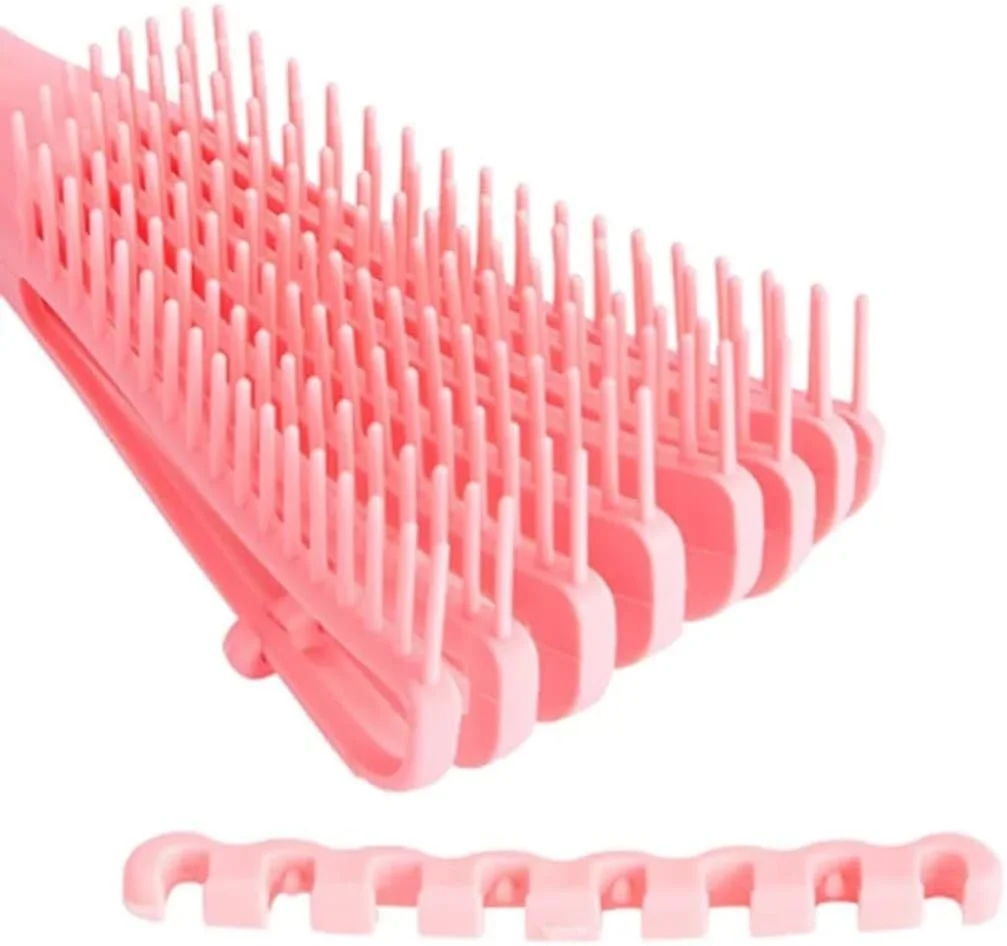 برس باز کننده گره مو برای موهای فر و مجعد، صورتی برس باز کننده گره مو برای موهای فر و مجعد، صورتی