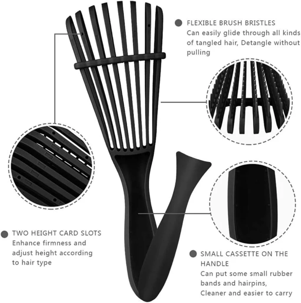 برس باز کننده گره مو برای موهای فر و مجعد، مشکی برس باز کننده گره مو برای موهای فر و مجعد، مشکی