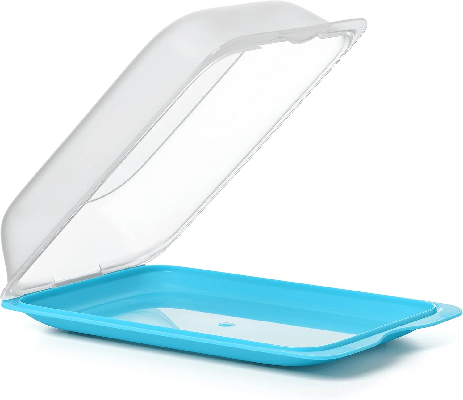 ست ۳ عددی ظروف نگهداری گوشت سرد تاتای با درب MAXI، بدون BPA، قابل استفاده مجدد، قابل چیدن روی هم، قابل شستشو در ماشین ظرفشویی و استفاده در مایکروویو، رنگ فیروزه ای. ابعاد ۱۷ x ۶,۲ x ۲۵,۲ سانتی متر