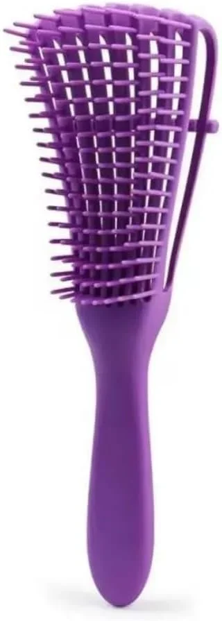برس باز کننده گره مو برای موهای فر و مجعد، بنفش برس باز کننده گره مو برای موهای فر و مجعد، بنفش