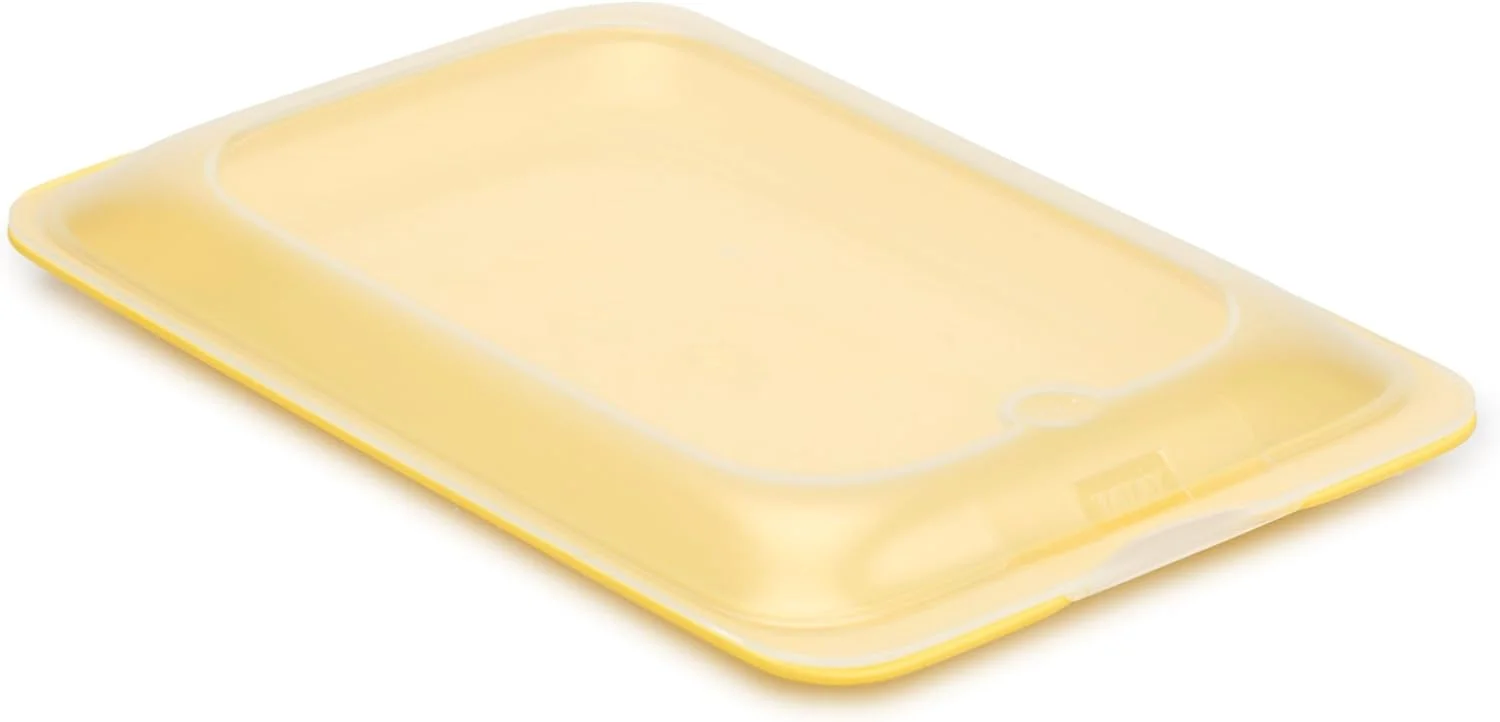 ظروف نگهداری مواد غذایی تاتای مناسب یخچال، ست 3 عددی، استاندارد، ظروف نگهداری غذا با درب، قابل چیدن، مناسب برای فریزر، مایکروویو و ماشین ظرفشویی، فاقد BPA، 17 x 3.2 x 25.2 سانتی متر، زرد