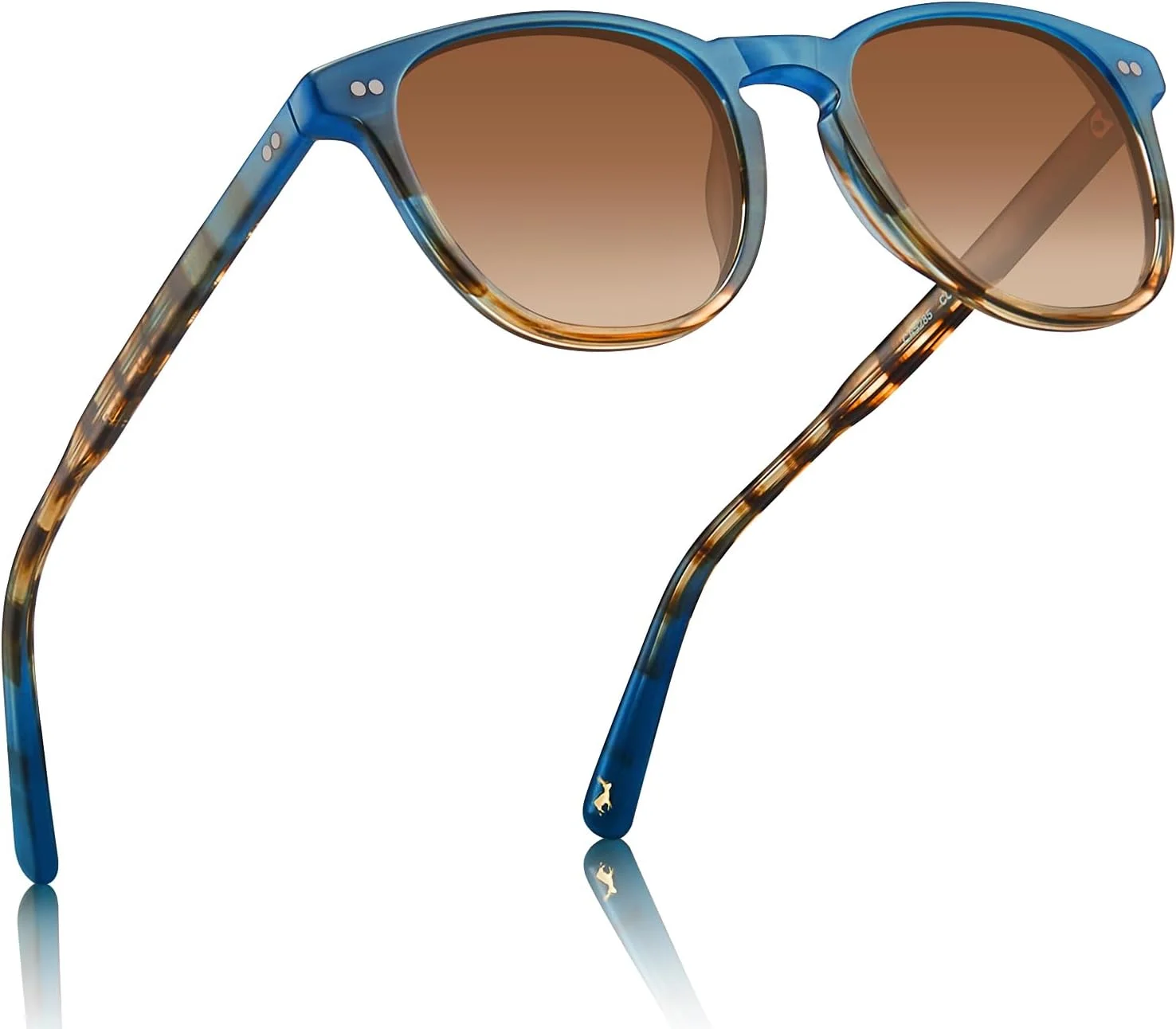 عینک آفتابی پلاریزه رترو CARFIA برای زنان، مناسب صورت های کوچک و متوسط، محافظت در برابر اشعه UV، فریم استات دست ساز مدل CA5285