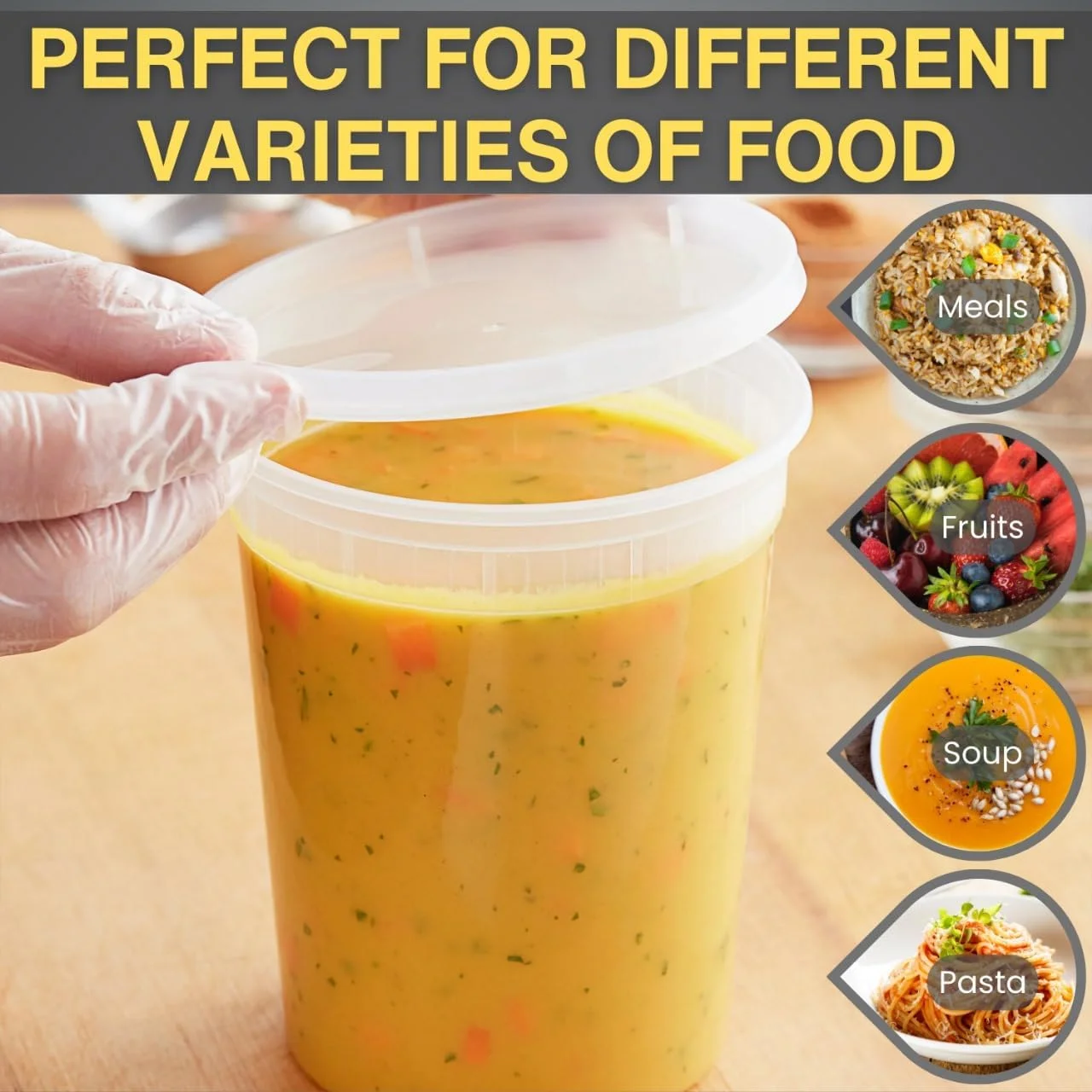 ظروف پلاستیکی دلی Smygoods با درب، 946 میلی لیتر - بسته 15 عددی - بدون BPA - ضد نشت - قابل چیدن - قابل استفاده در مایکروویو و فریزر - شفاف - ظروف نگهداری غذا برای آشپزخانه و ناهار ظروف پلاستیکی دلی Smygoods با درب، 946 میلی لیتر - بسته 15 عددی - بدون BPA - ضد نشت - قابل چیدن - قابل استفاده در مایکروویو و فریزر - شفاف - ظروف نگهداری غذا برای آشپزخانه و ناهار
