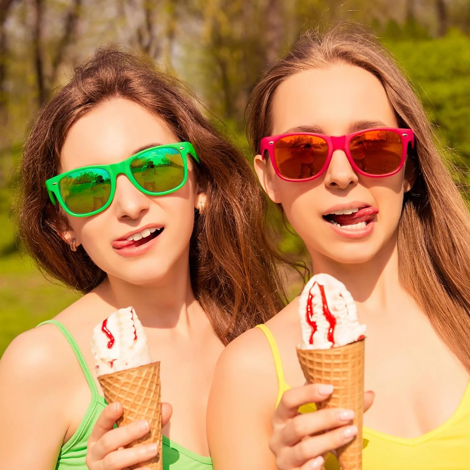 پیبوبیو بسته 10/20 عینک آفتابی نئونی زنانه مردانه عمده، عینک مهمانی آینه‌ای رنگارنگ یکپارچهسازی با سیستمعامل دهه 80 بزرگسال یونیسکس