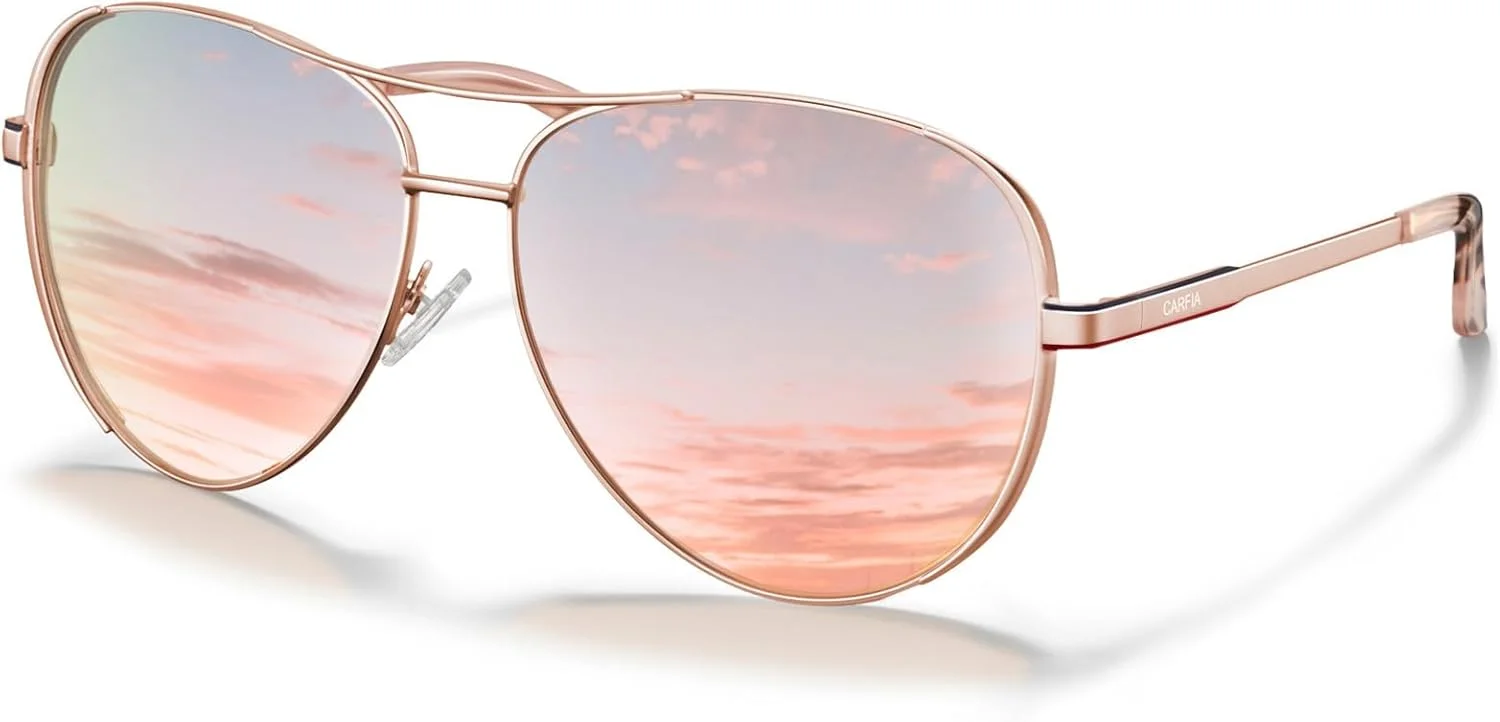 عینک آفتابی پلاریزه رترو شیک زنانه CARFIA مدل CA5388، M