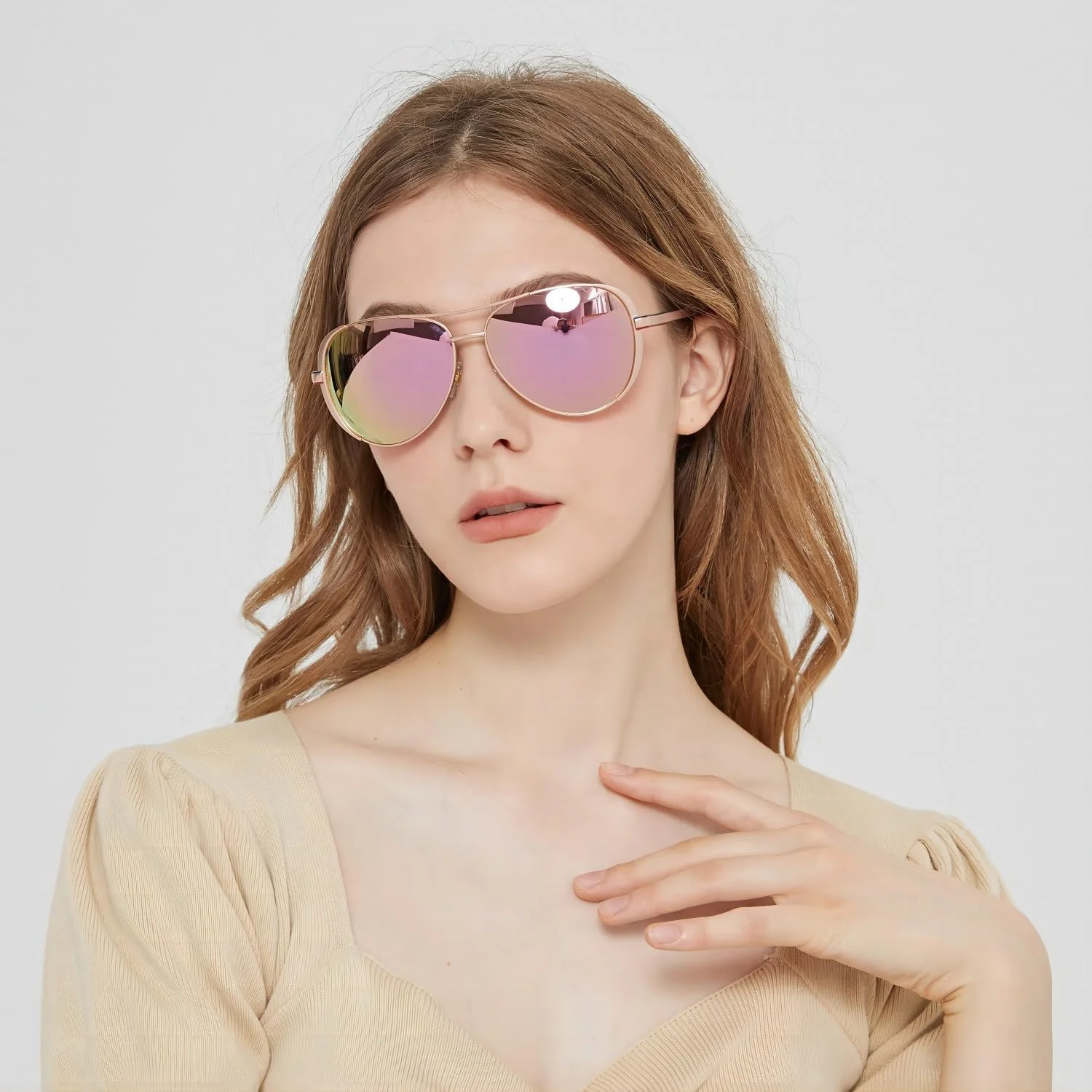 عینک آفتابی پلاریزه رترو شیک زنانه CARFIA مدل CA5388، M