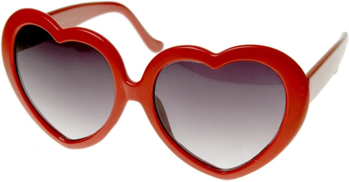 عینک آفتابی قلبی شکل بزرگ zeroUV UV400، عینک مد روز و جذاب زنانه، 52 میلی متر
